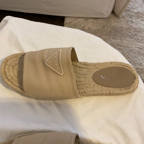 Tan Canvas Prada Espadrilles Slides size 41 - Picture 7 of 8